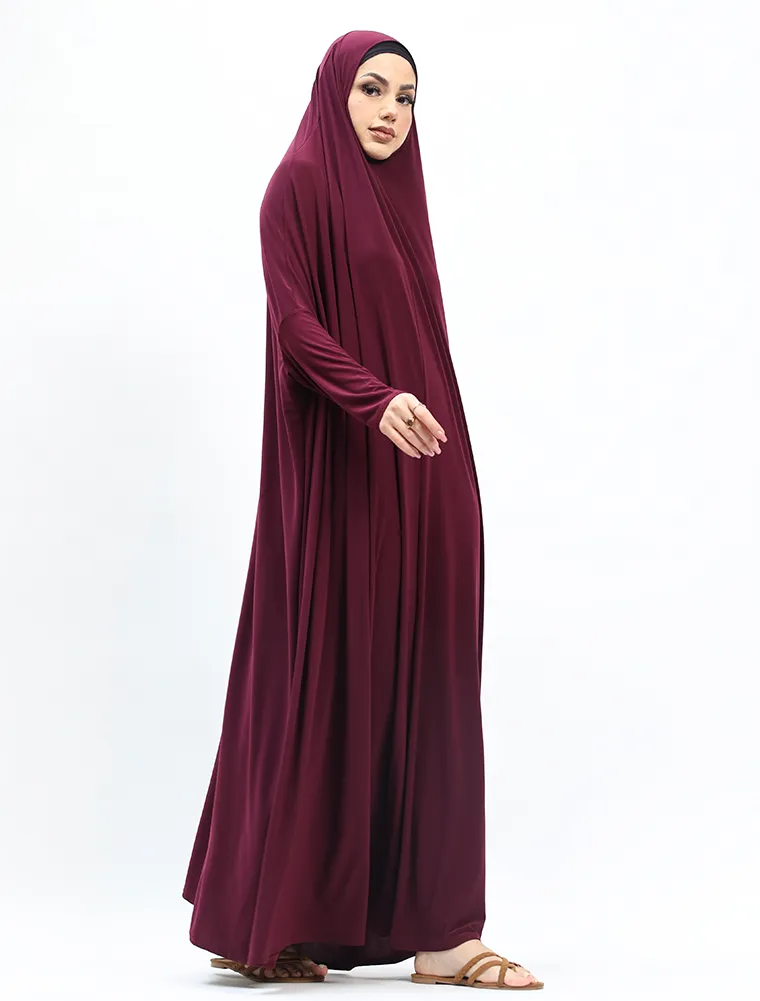 Plum Jersey Jilbab